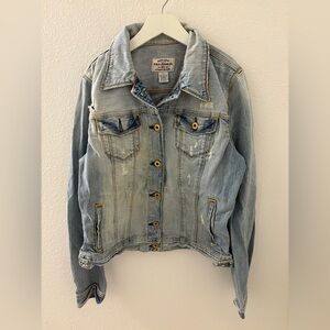 Ralph Lauren Polo Blue Jean Vintage Distressed Denim Jean Jacket Women’s X-Large